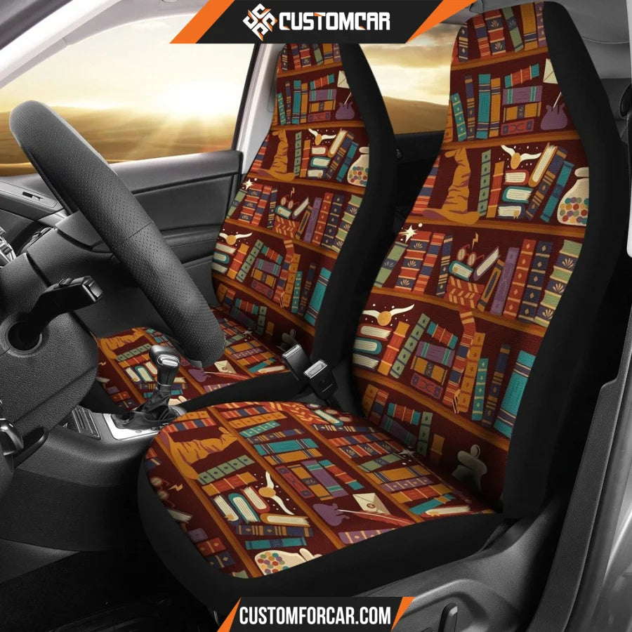 Harry Potter Car Seat Covers | Hogwarts Bookshelf Seat Covers R011610 DECORINCAR 1