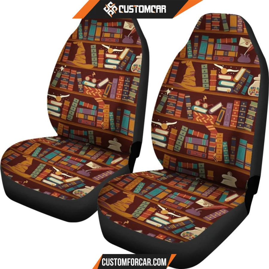 Harry Potter Car Seat Covers | Hogwarts Bookshelf Seat Covers R011610 DECORINCAR 2