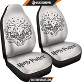 Harry Potter Car Seat Covers | Hogwarts Grey Logo Art Seat Covers R011611 DECORINCAR 4