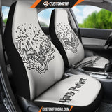 Harry Potter Car Seat Covers | Hogwarts Grey Logo Art Seat Covers R011611 DECORINCAR 3