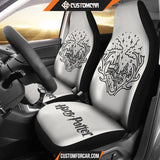 Harry Potter Car Seat Covers | Hogwarts Grey Logo Art Seat Covers R011611 DECORINCAR 1