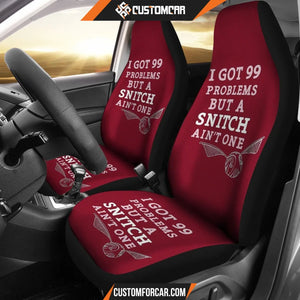 Harry Potter Car Seat Covers - Snitch Flying Ball Slogan 