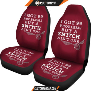 Harry Potter Car Seat Covers - Snitch Flying Ball Slogan 