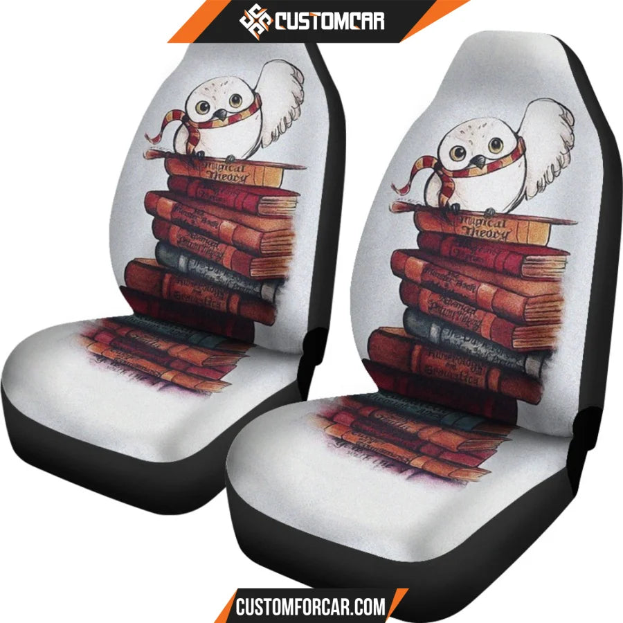 Harry Potter Car Seat Covers | Potter White Owl Book Block Seat Covers R011614 DECORINCAR 2