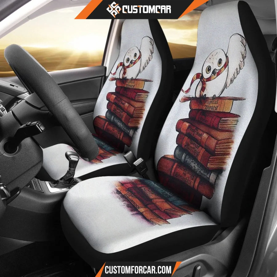 Harry Potter Car Seat Covers | Potter White Owl Book Block Seat Covers R011614 DECORINCAR 1