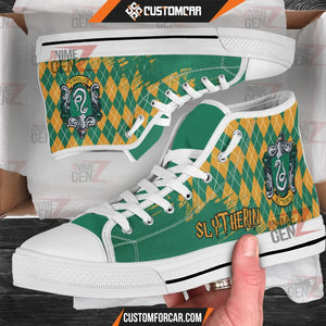Harry Potter Slytherin High Top Shoes Custom Anime Shoes