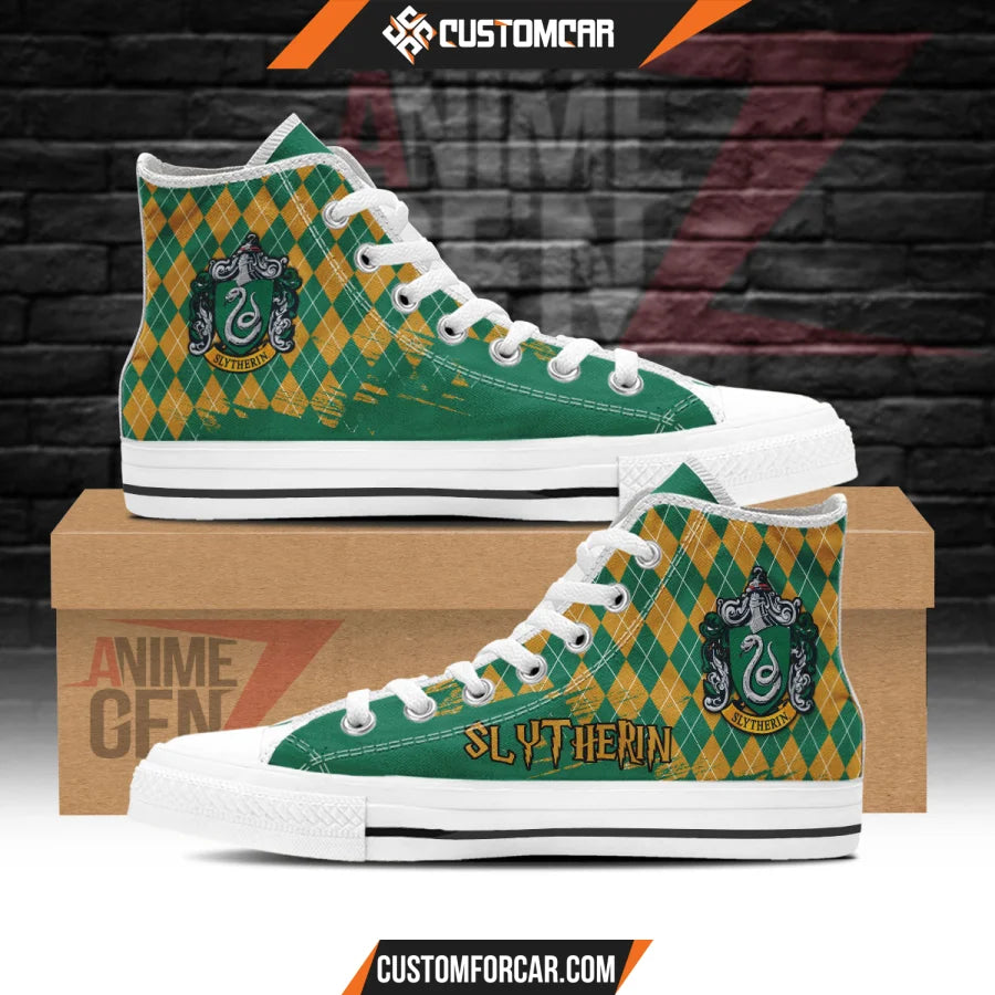 Harry Potter Slytherin High Top Shoes Custom Anime Shoes