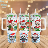 Horror Christmas Characters Movies Personalized 40oz Tumbler With Handle and Straw