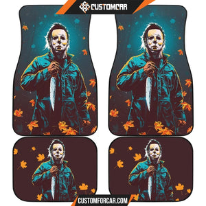 Horror Movie Car Floor Mats | Michael Myers In Forest Leaves