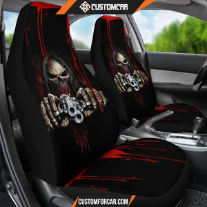 Horror Movie Car Seat Covers Death Reaper Holding Gun