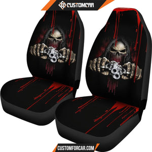 Horror Movie Car Seat Covers Death Reaper Holding Gun