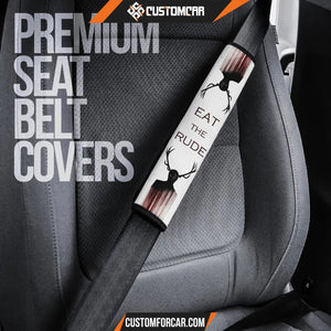 Horror Movie Seat Belt Covers Eat The Rude Human With Deer 