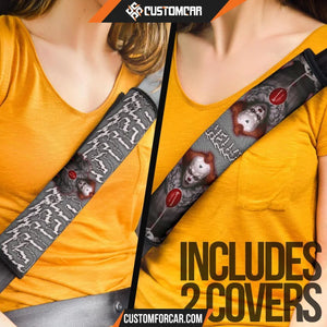 Horror Movie Seat Belt Covers IT Pennywise Black White Hello