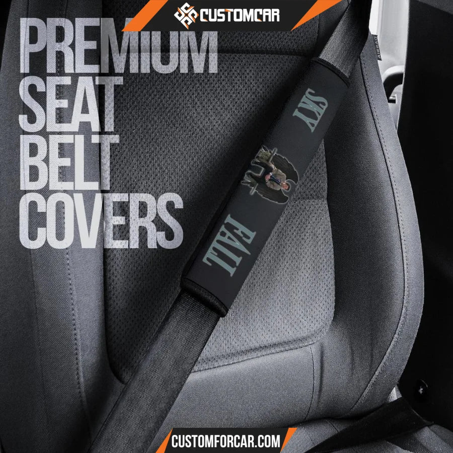 Horror Movie Seat Belt Covers Sky Fall Men Sitting On Bench 