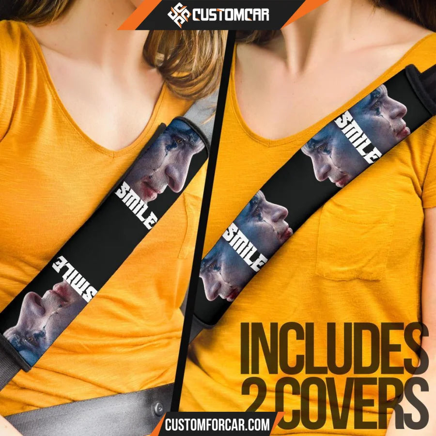 Horror Movie Seat Belt Covers Smile Joker Crying Black Tear 