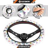 Horror Movie Steering Wheel Cover Black White Pennywise With