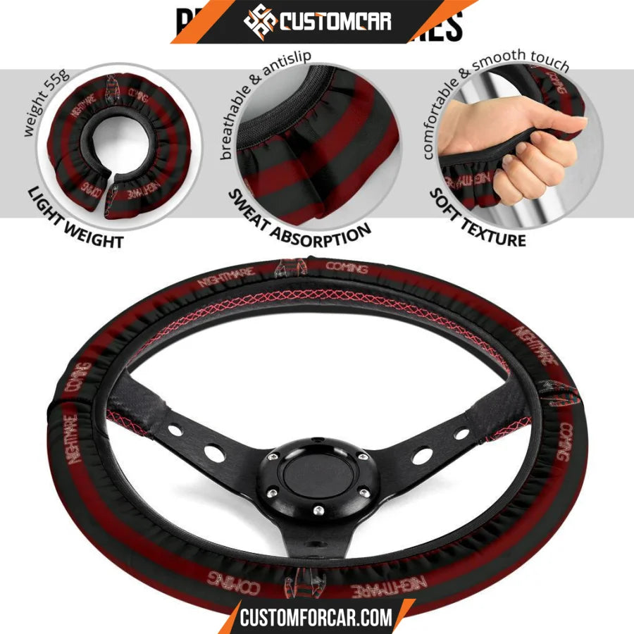 Horror Movie Steering Wheel Cover Freddy Krueger Nightmare 