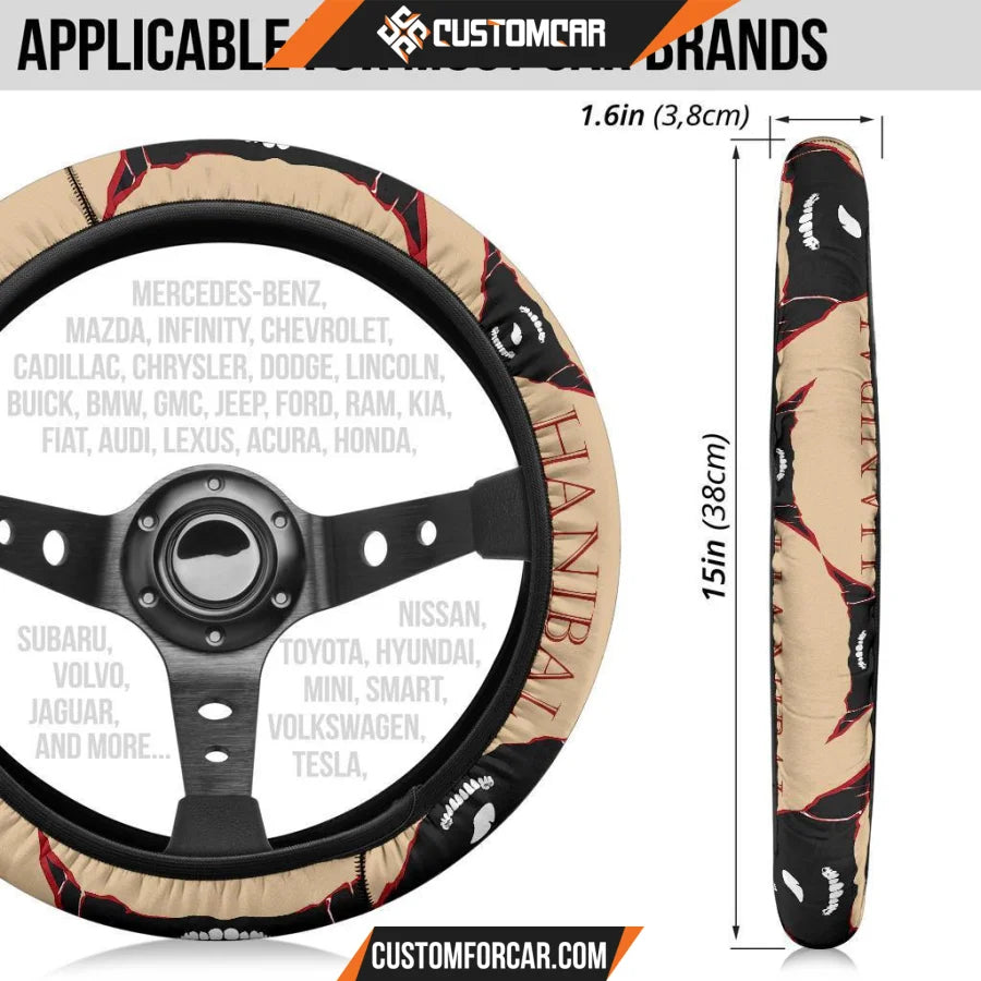 Horror Movie Steering Wheel Cover Hanibal Eat The Rude Black