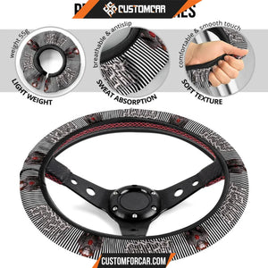 Horror Movie Steering Wheel Cover IT Pennywise Black White 