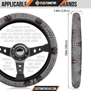 Horror Movie Steering Wheel Cover IT Pennywise Black White 