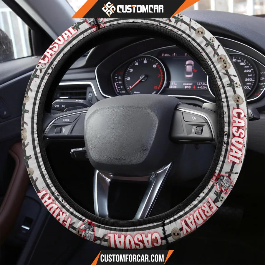 Horror Movie Steering Wheel Cover Jason Voorhees Resting 