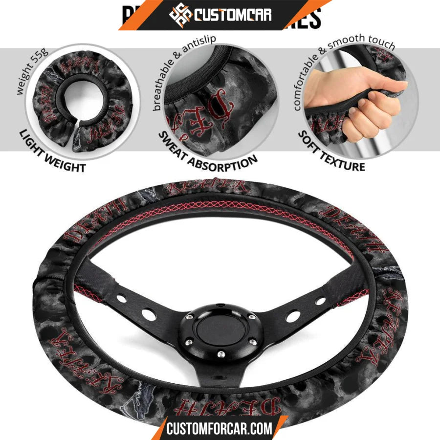 Horror Movie Steering Wheel Cover - Reaper Death Skulls 