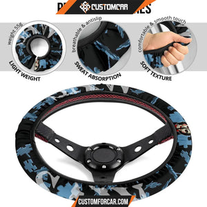 Horror Movie Steering Wheel Cover Saw Clown Face Jigsaw 