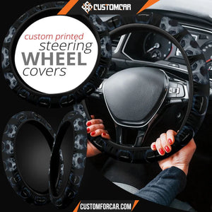 Horror Movie Steering Wheel Cover Scary Soul Face White 