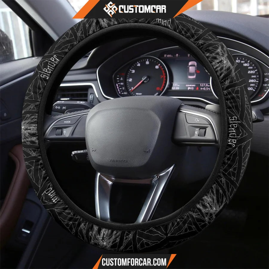 Horror Movie Steering Wheel Cover Slender Man Mind Black And