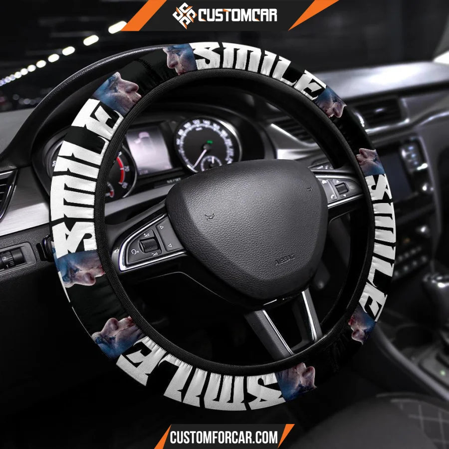 Horror Movie Steering Wheel Cover Smile Joker Crying Black 