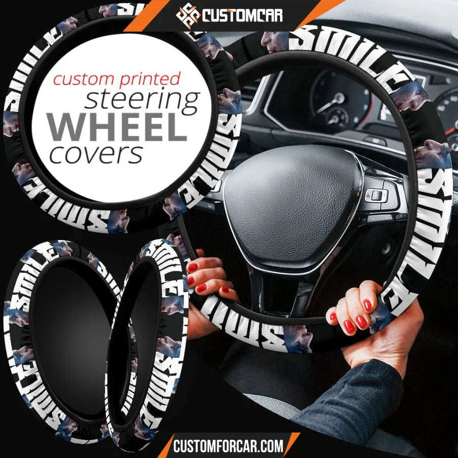 Horror Movie Steering Wheel Cover Smile Joker Crying Black 