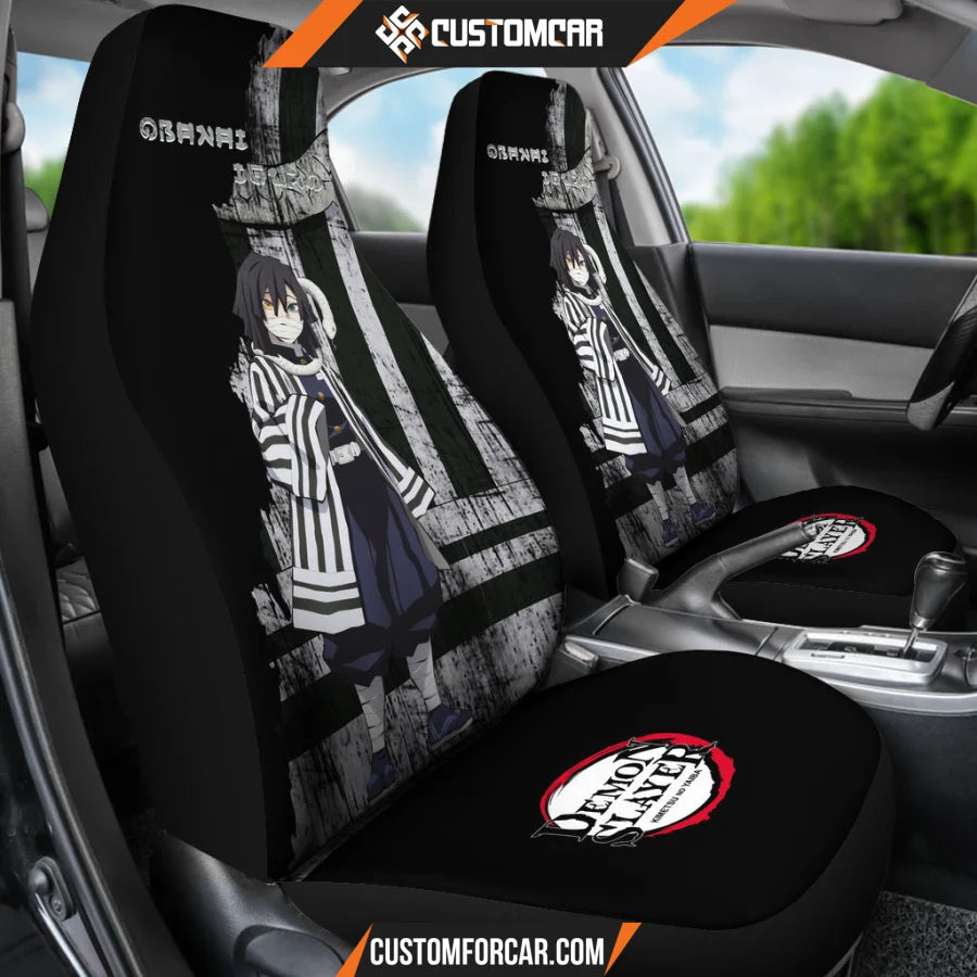 Iguro Obanai Demon Slayer Car Seat Covers Anime Car