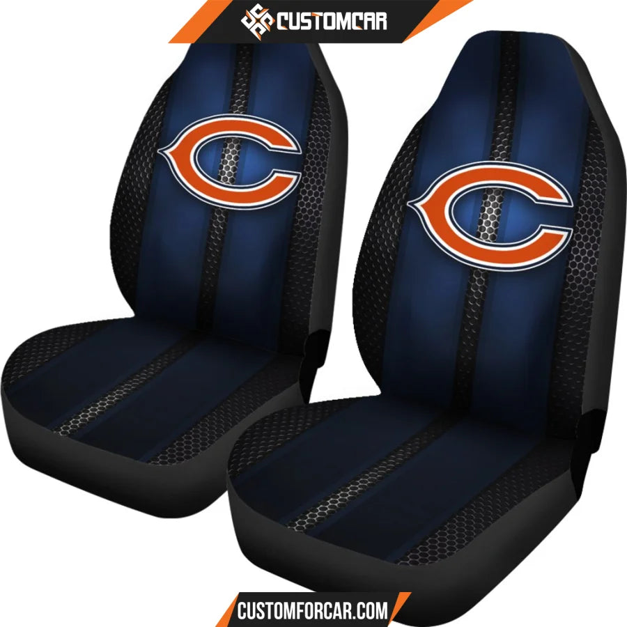 Incredible Line Pattern Chicago Bears Logo Car Seat Covers 