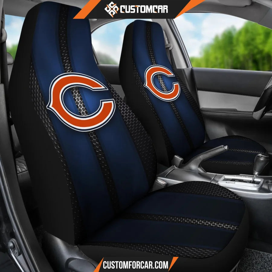 Incredible Line Pattern Chicago Bears Logo Car Seat Covers 