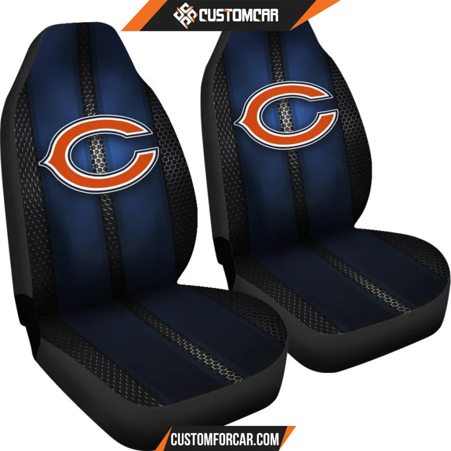 Incredible Line Pattern Chicago Bears Logo Car Seat Covers 