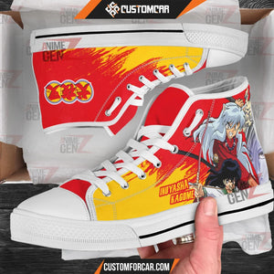 Inuyasha Kagome And Inuyasha High Top Shoes Custom Anime