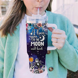 Jack and Sally The Nightmare Before Christmas Cartoon Personalized 40oz Tumbler With Handle and Straw