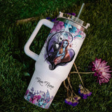 Jack and Sally The Nightmare Before Christmas Cartoon Personalized 40oz Tumbler With Handle and Straw