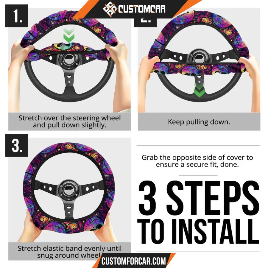 Jack Nightmare Before Christmas Steering Wheel Cover Cartoon