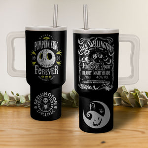 Jack Skellington The Nightmare Before Christmas Cartoon Personalized 40oz Tumbler With Handle and Straw