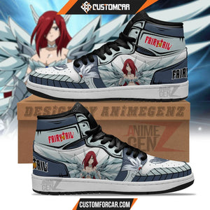 JD Sneakers Fairy Tail Erza Scarlet Custom Anime Shoes