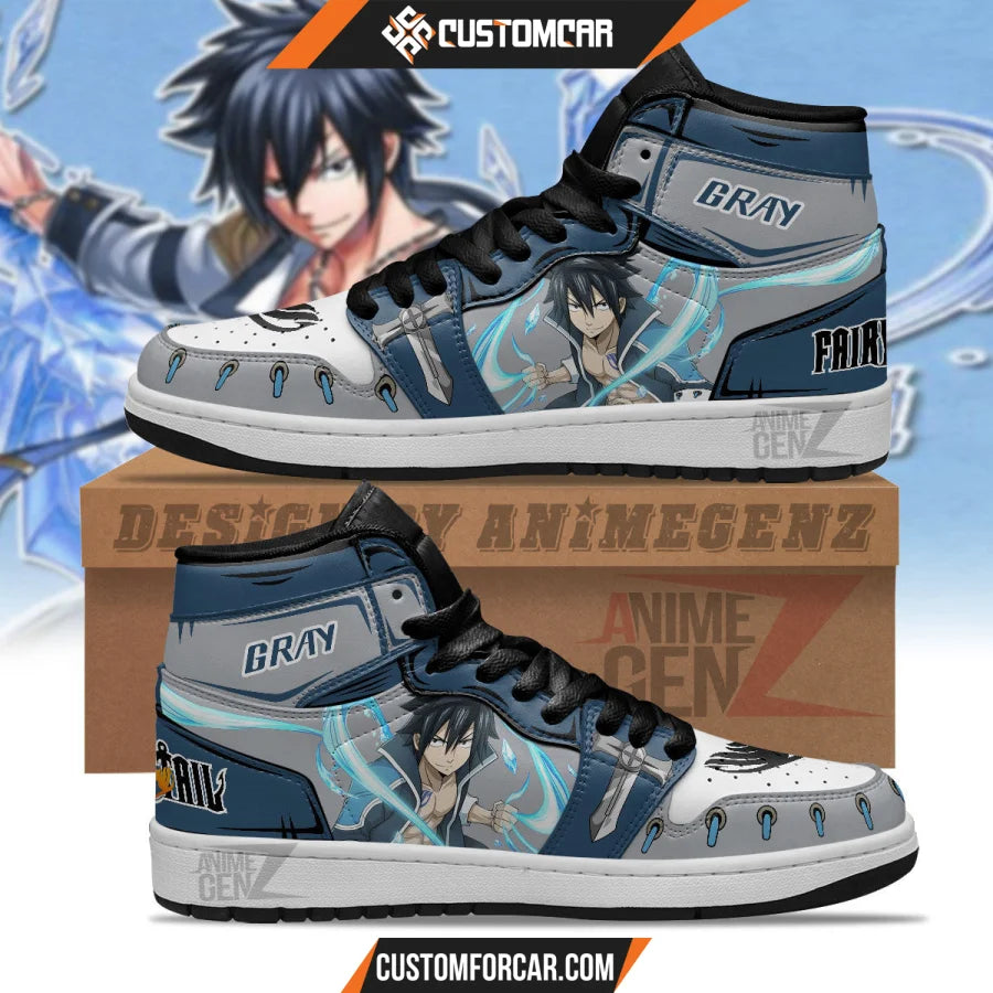 JD Sneakers Fairy Tail Gray Custom Anime Shoes CUSTOMFORCAR