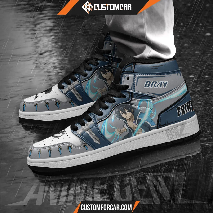 JD Sneakers Fairy Tail Gray Custom Anime Shoes CUSTOMFORCAR