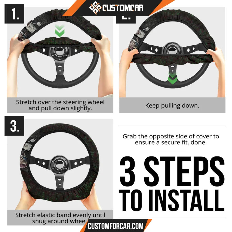 Joker And Harley Quinn Steering Wheel Cover Movie Car