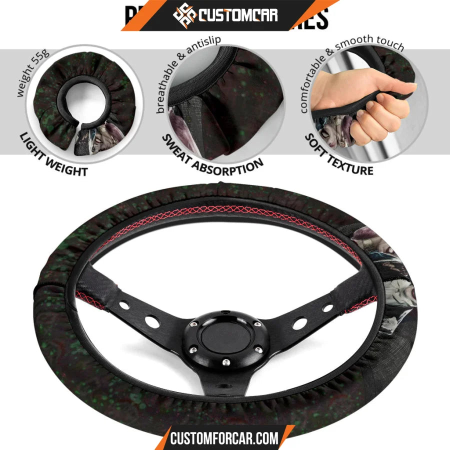Joker And Harley Quinn Steering Wheel Cover Movie Car