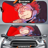 Jujutsu Kaisen Car Sun Shade  Sukuna Cool Boy Black Red Sun Shade D022617 DECORINCAR 1