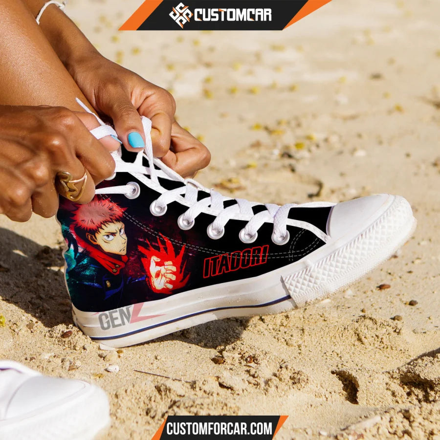 Jujutsu Kaisen Yuji Itadori High Top Shoes Custom Anime