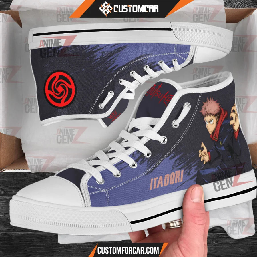 Jujutsu Kaisen Yuji Itadori High Top Shoes Custom Anime