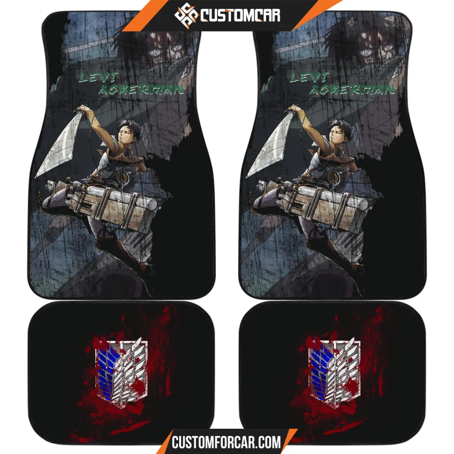 Levi Ackerman Attack On Titan Car Floor Mats Anime Car