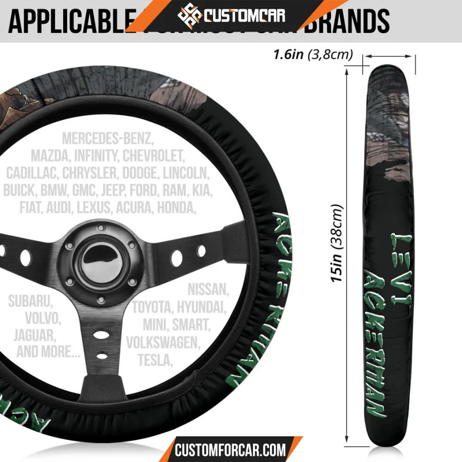 Levi Ackerman Attack On Titan Steering Wheel Cover Anime Car